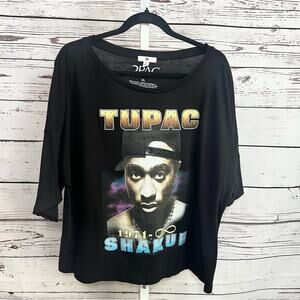BP Black with Gold Lettering Graphic T-Shirt 2Pac Tupac Shakur XL